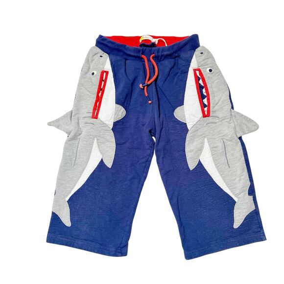 Mini Boden Shark Appliqué Shorts Size 12 - Picture 1 of 6